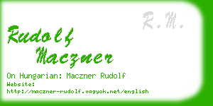 rudolf maczner business card
